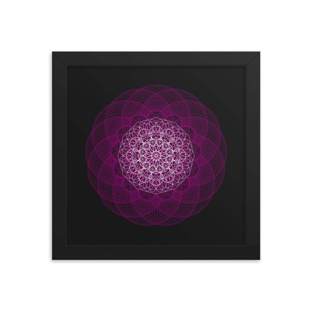 Sacred Geometry Art - Magenta Flower | Framed poster
