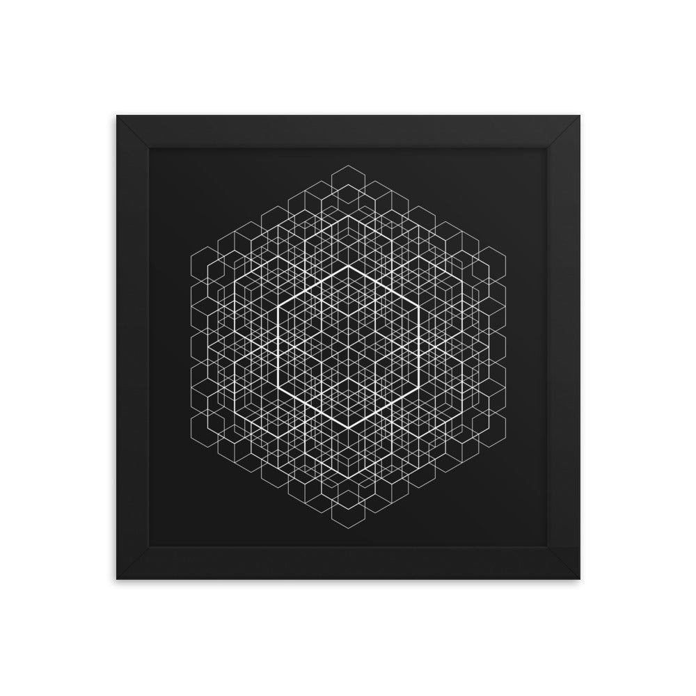 Sacred Geometry Art - Hexa cell structure | Framed poster