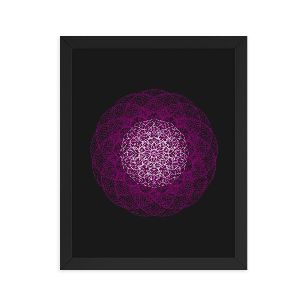 Sacred Geometry Art - Magenta Flower | Framed poster