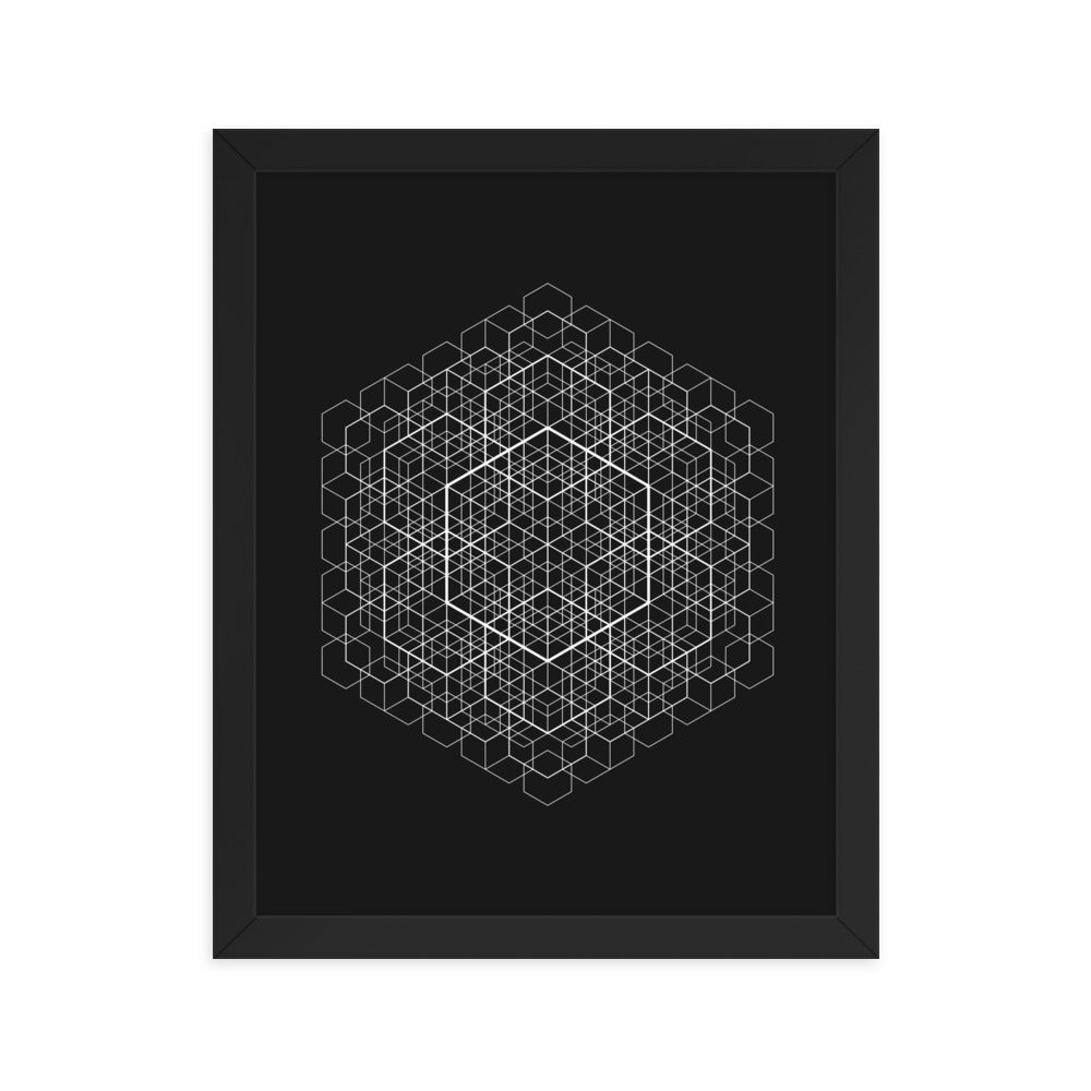 Sacred Geometry Art - Hexa cell structure | Framed poster