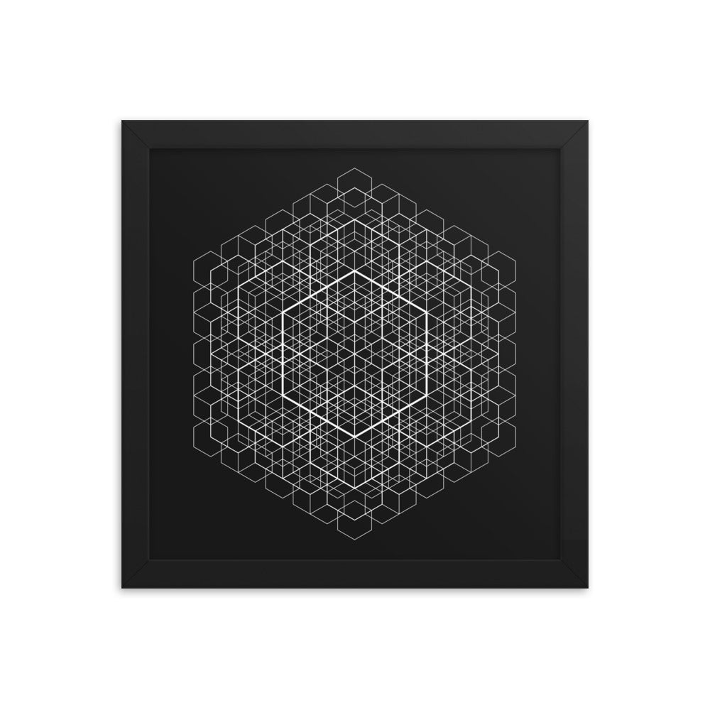 Sacred Geometry Art - Hexa cell structure | Framed poster
