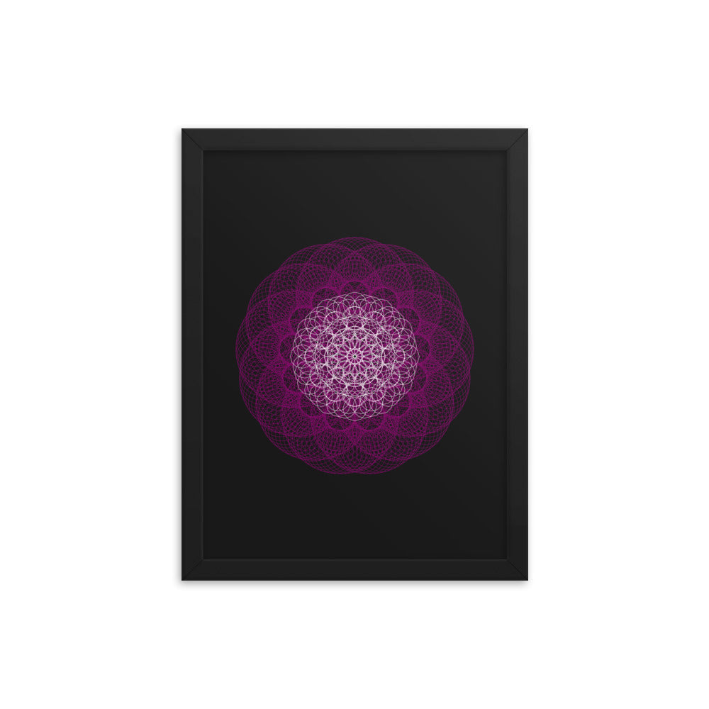 Sacred Geometry Art - Magenta Flower | Framed poster
