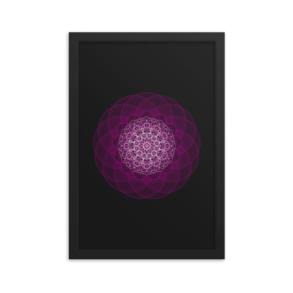 Sacred Geometry Art - Magenta Flower | Framed poster
