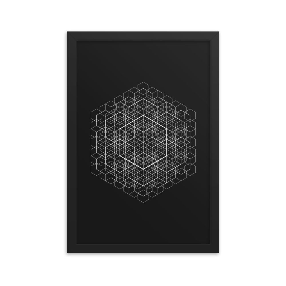 Sacred Geometry Art - Hexa cell structure | Framed poster