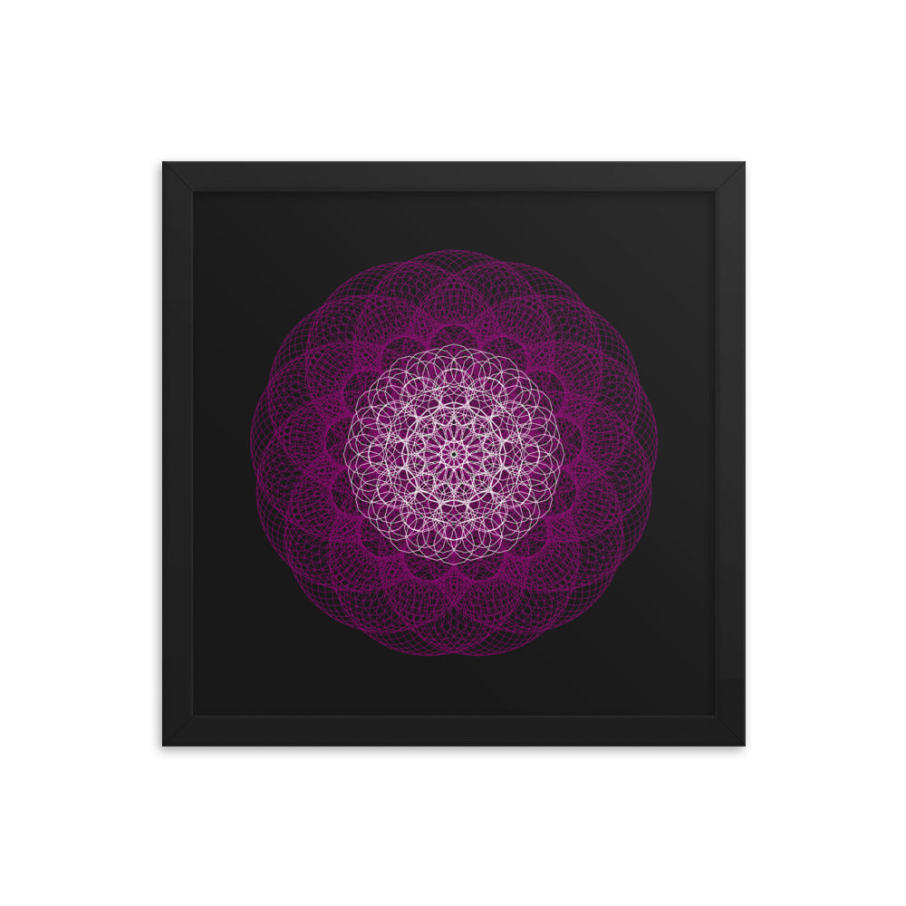 Sacred Geometry Art - Magenta Flower | Framed poster