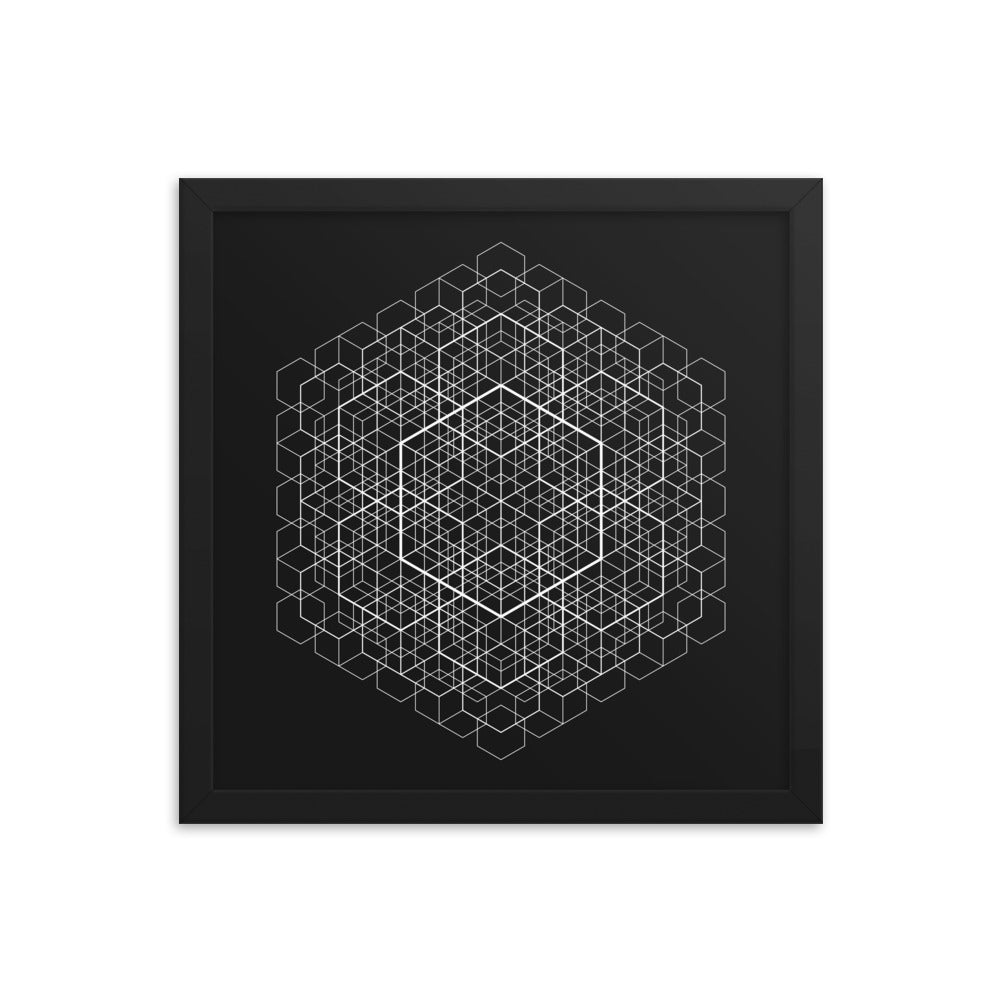 Sacred Geometry Art - Hexa cell structure | Framed poster