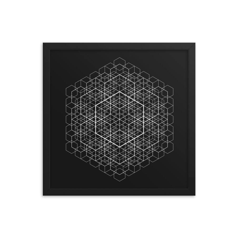 Sacred Geometry Art - Hexa cell structure | Framed poster