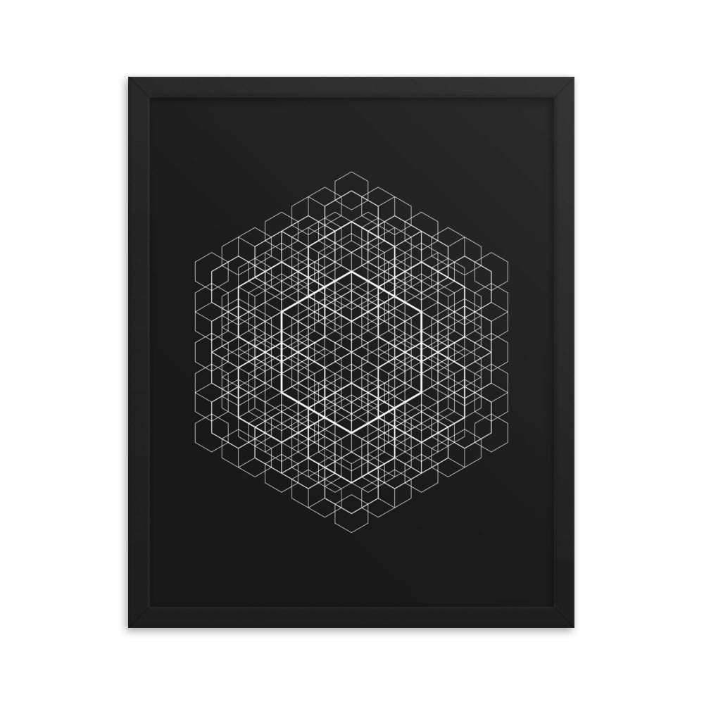 Sacred Geometry Art - Hexa cell structure | Framed poster