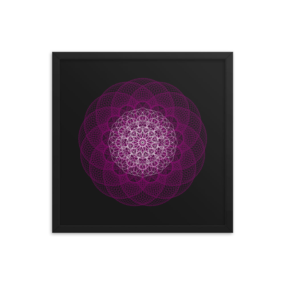 Sacred Geometry Art - Magenta Flower | Framed poster