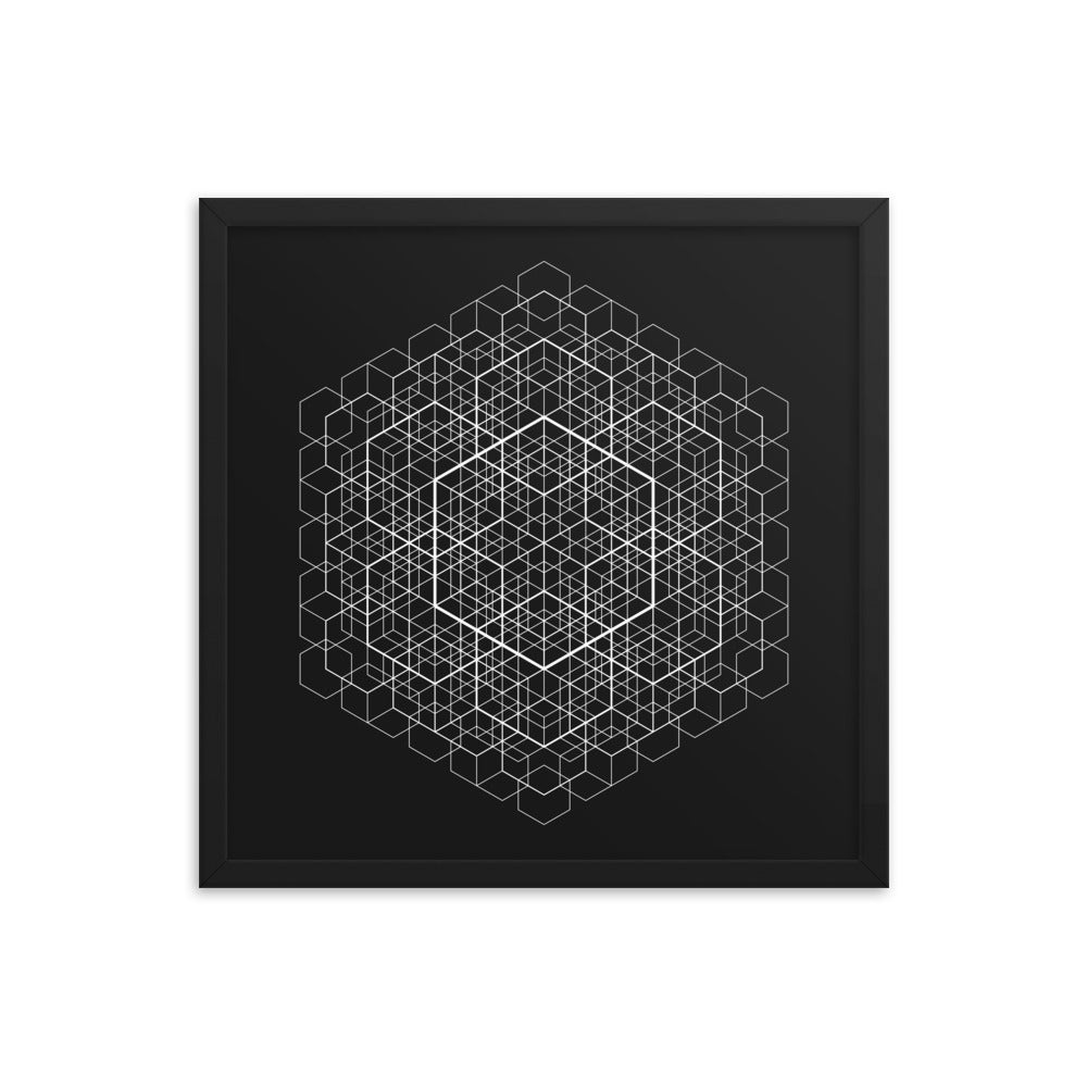Sacred Geometry Art - Hexa cell structure | Framed poster