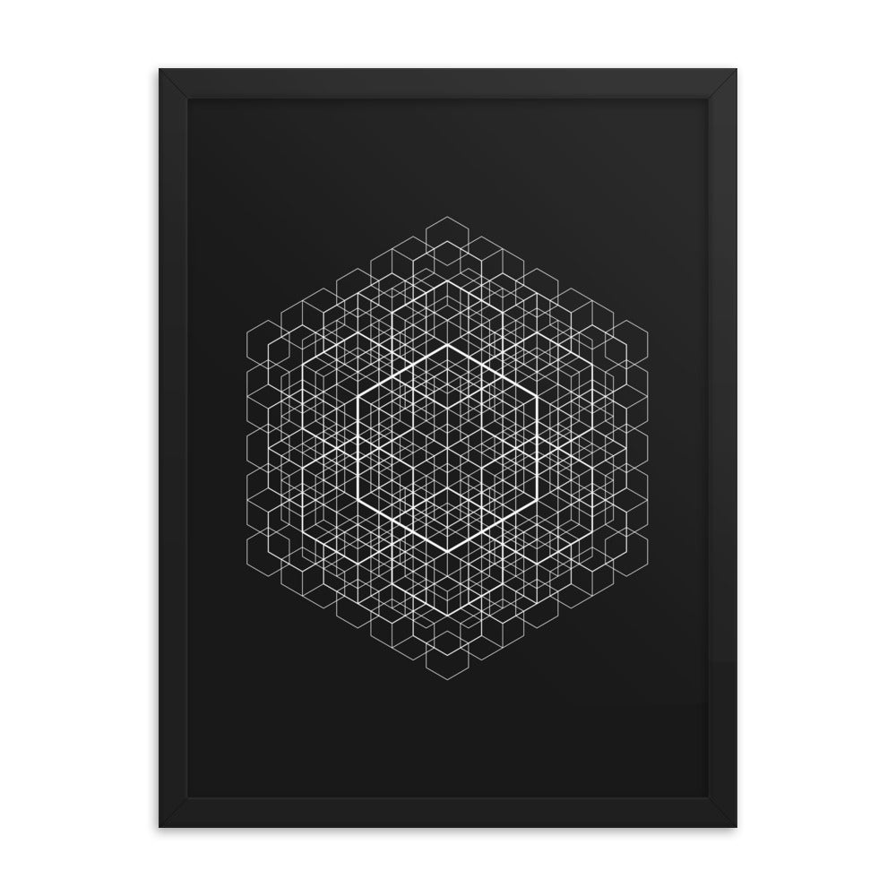 Sacred Geometry Art - Hexa cell structure | Framed poster