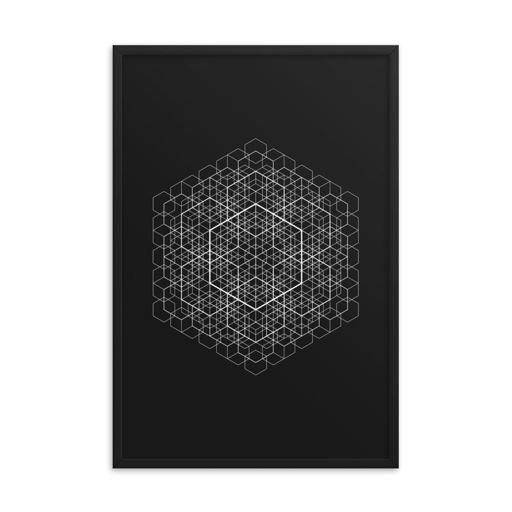 Sacred Geometry Art - Hexa cell structure | Framed poster