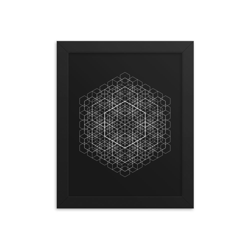 Sacred Geometry Art - Hexa cell structure | Framed poster