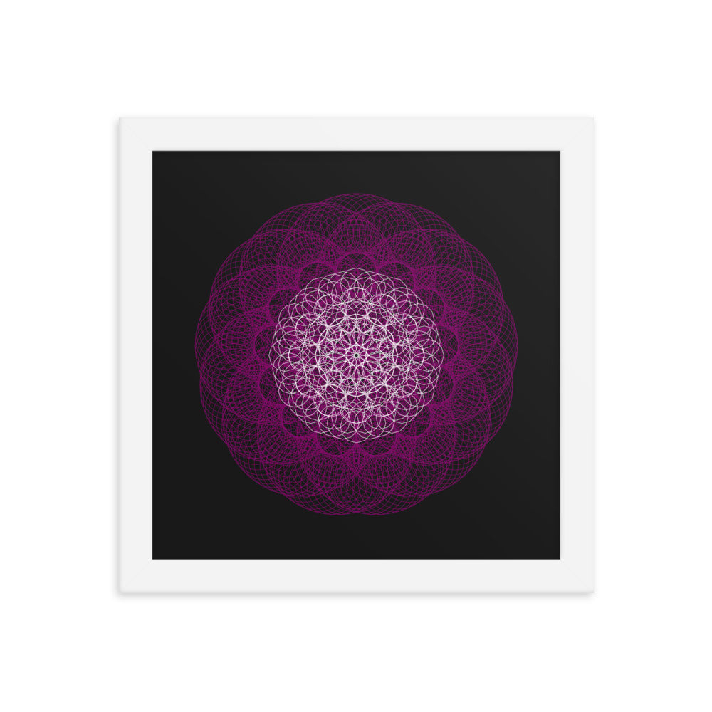 Sacred Geometry Art - Magenta Flower | Framed poster