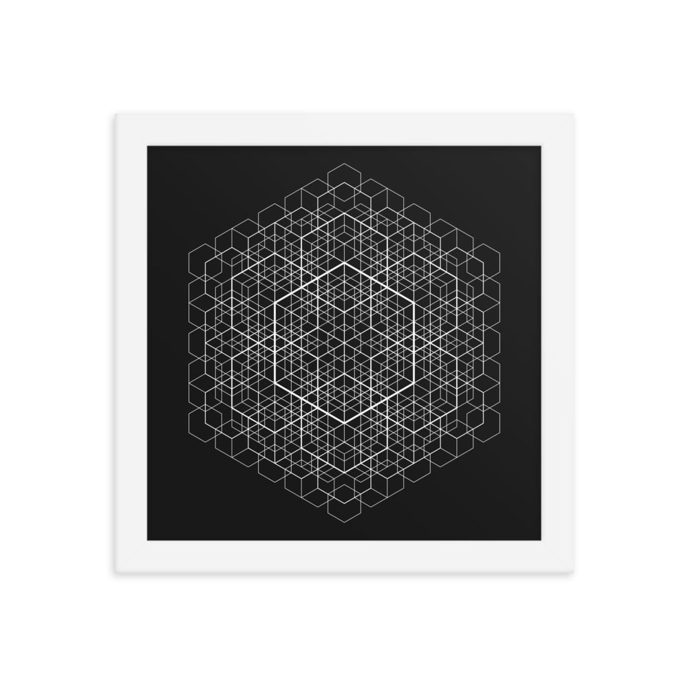 Sacred Geometry Art - Hexa cell structure | Framed poster