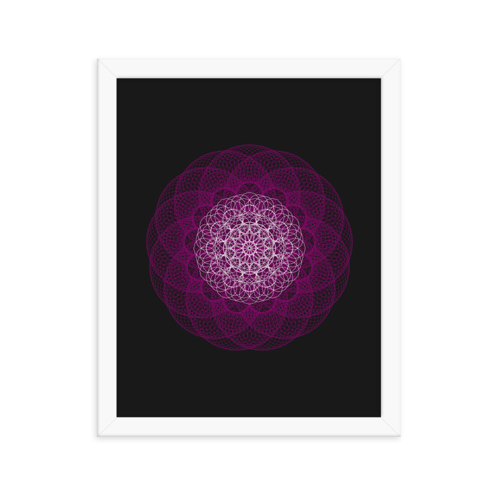 Sacred Geometry Art - Magenta Flower | Framed poster