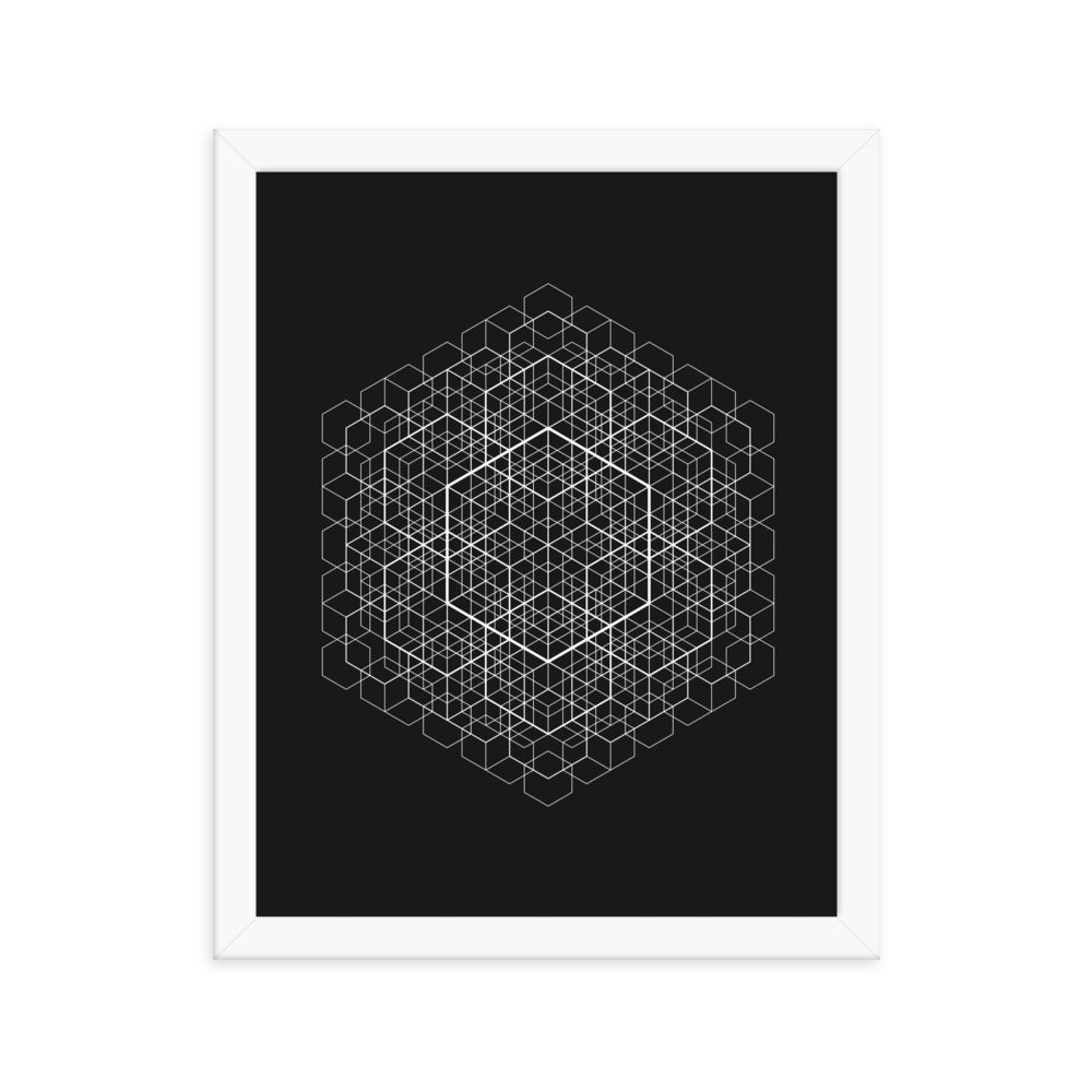 Sacred Geometry Art - Hexa cell structure | Framed poster