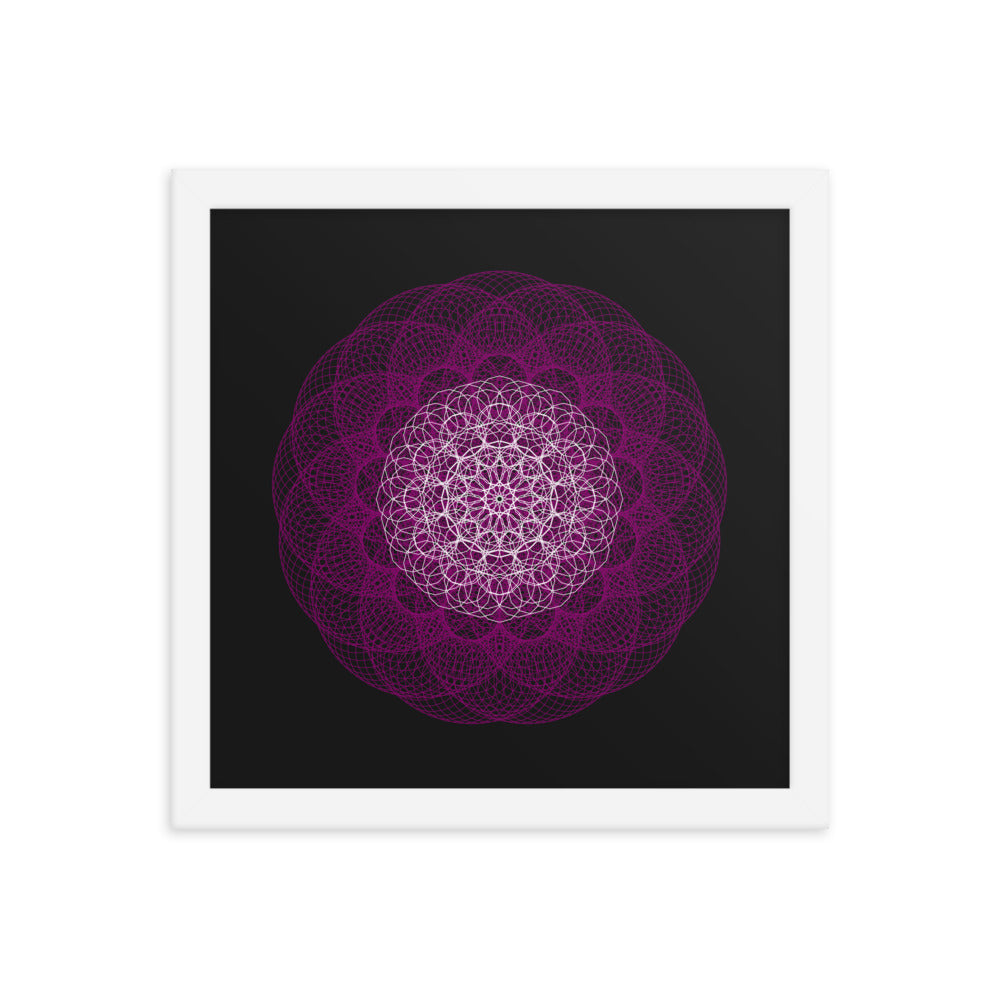 Sacred Geometry Art - Magenta Flower | Framed poster