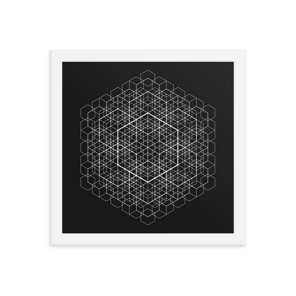 Sacred Geometry Art - Hexa cell structure | Framed poster