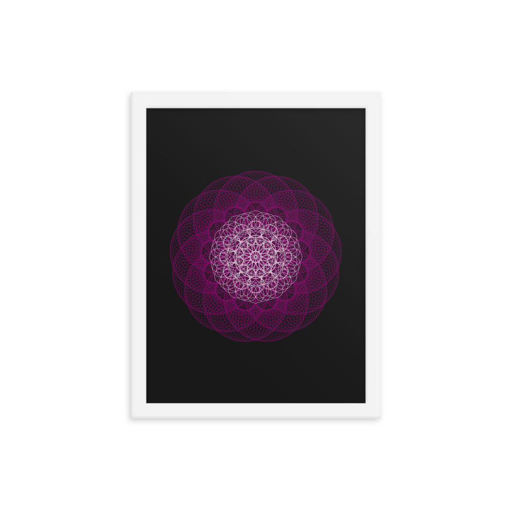 Sacred Geometry Art - Magenta Flower | Framed poster