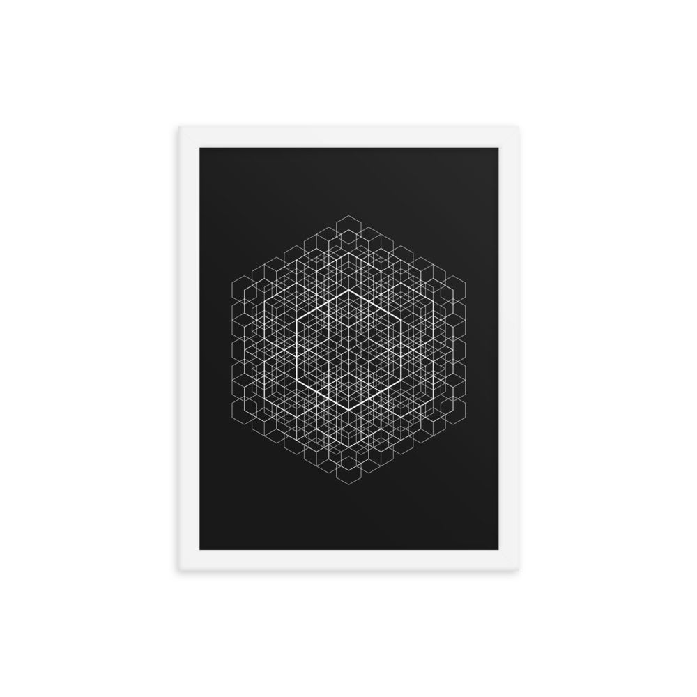 Sacred Geometry Art - Hexa cell structure | Framed poster