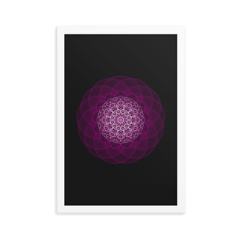 Sacred Geometry Art - Magenta Flower | Framed poster