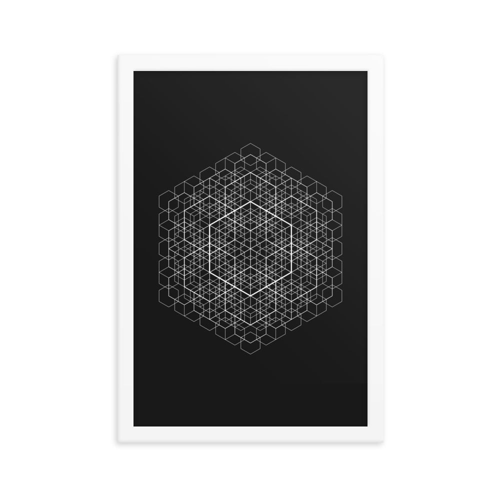 Sacred Geometry Art - Hexa cell structure | Framed poster