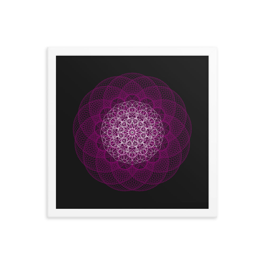 Sacred Geometry Art - Magenta Flower | Framed poster