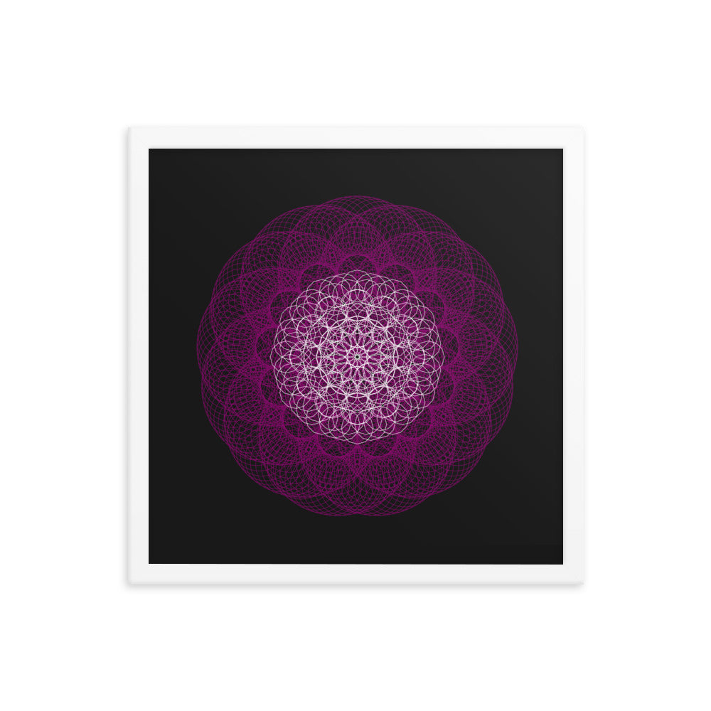 Sacred Geometry Art - Magenta Flower | Framed poster