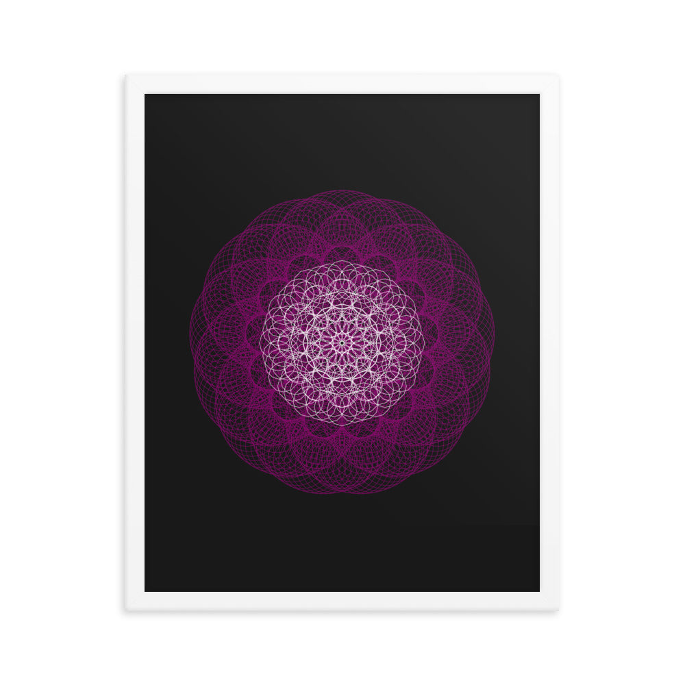 Sacred Geometry Art - Magenta Flower | Framed poster