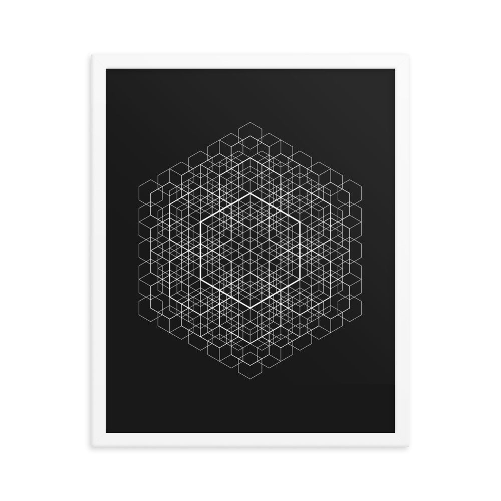 Sacred Geometry Art - Hexa cell structure | Framed poster