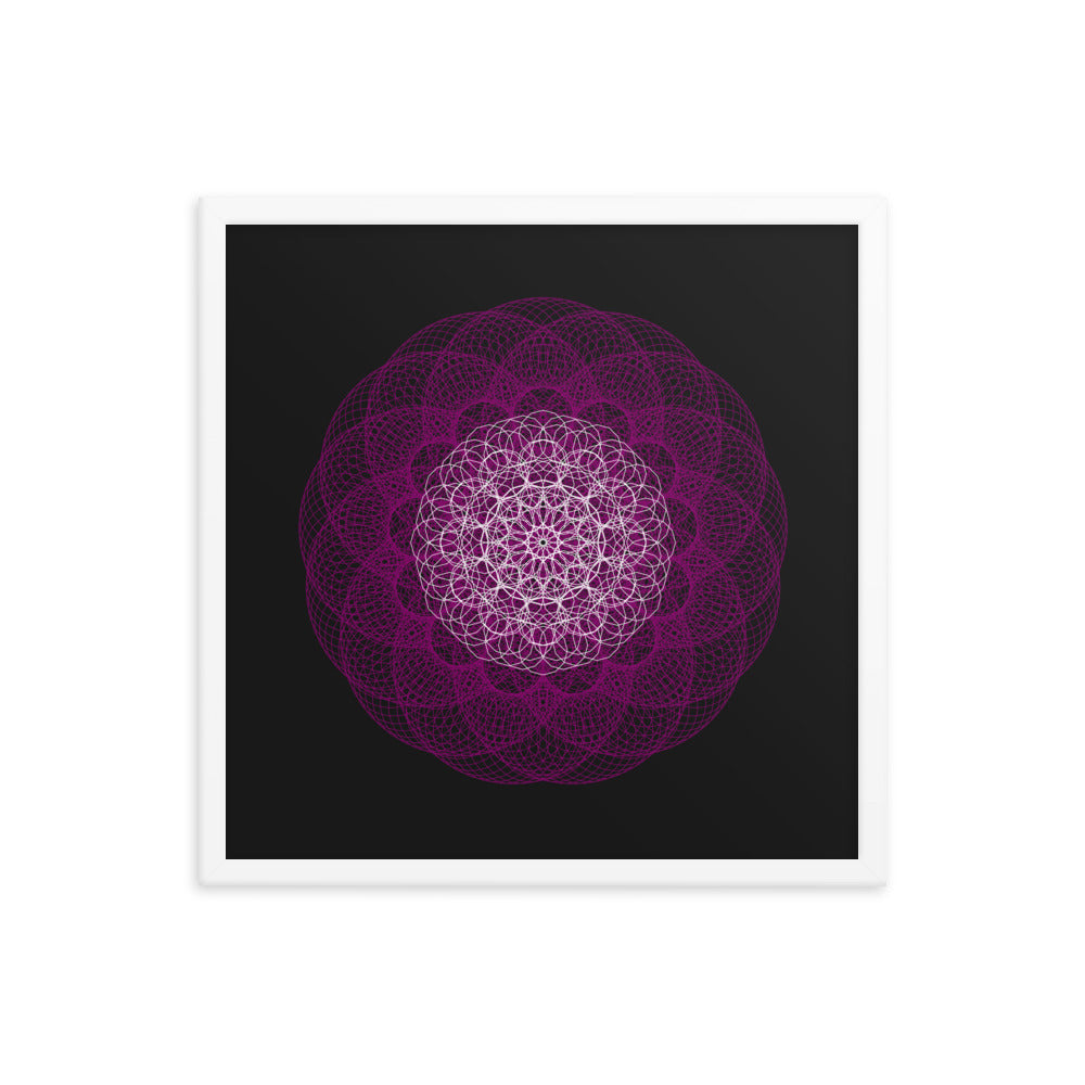 Sacred Geometry Art - Magenta Flower | Framed poster