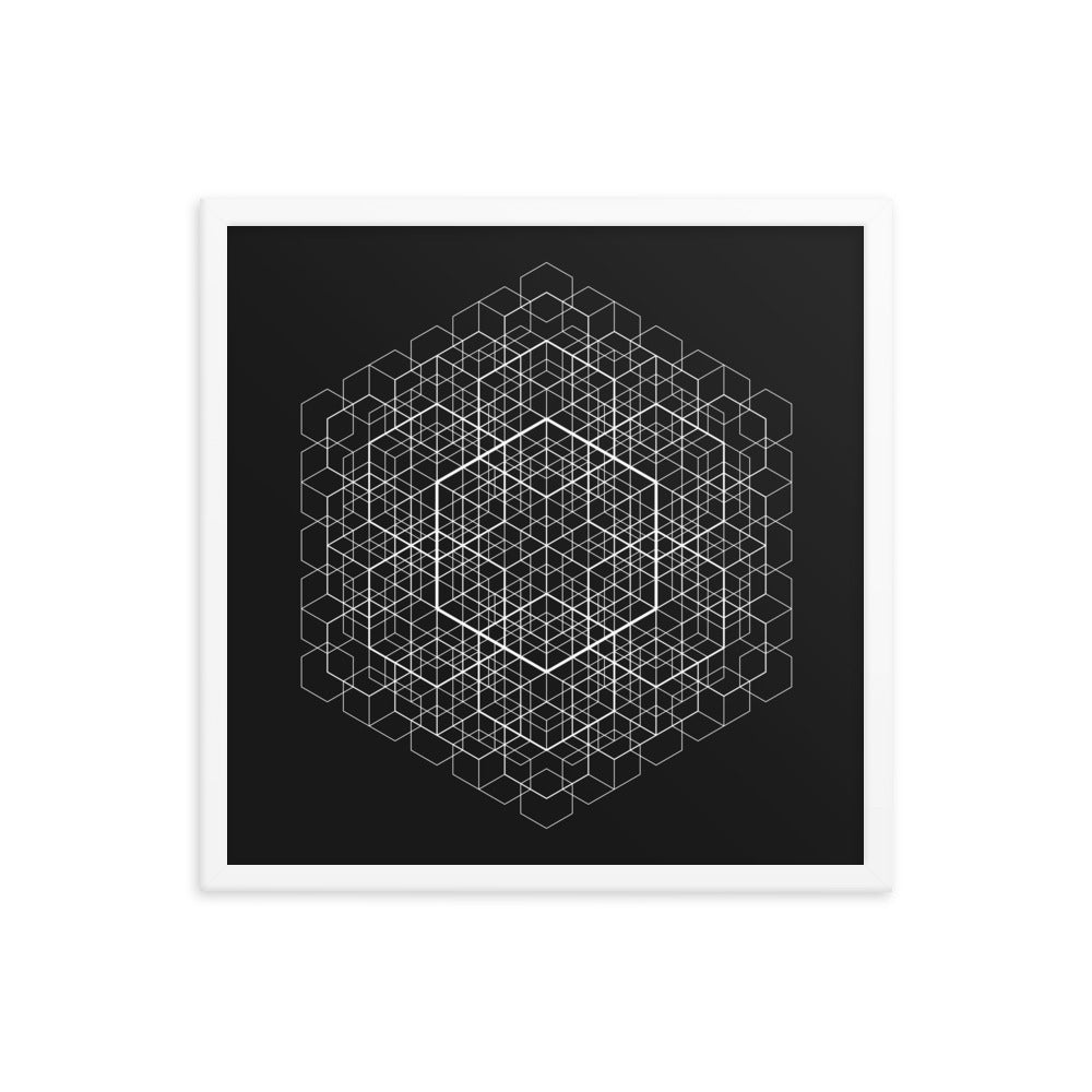 Sacred Geometry Art - Hexa cell structure | Framed poster
