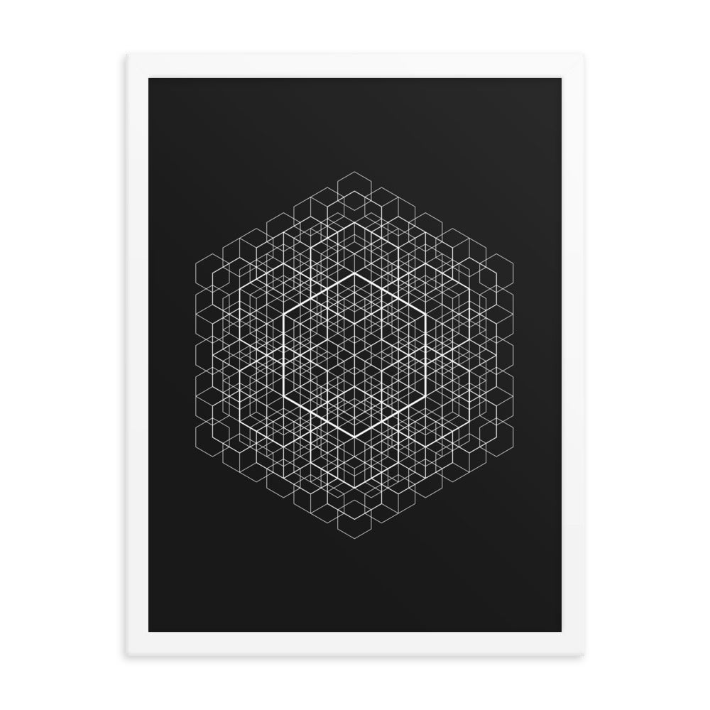 Sacred Geometry Art - Hexa cell structure | Framed poster