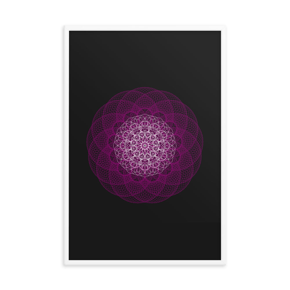 Sacred Geometry Art - Magenta Flower | Framed poster