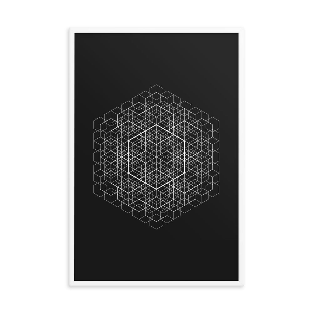 Sacred Geometry Art - Hexa cell structure | Framed poster