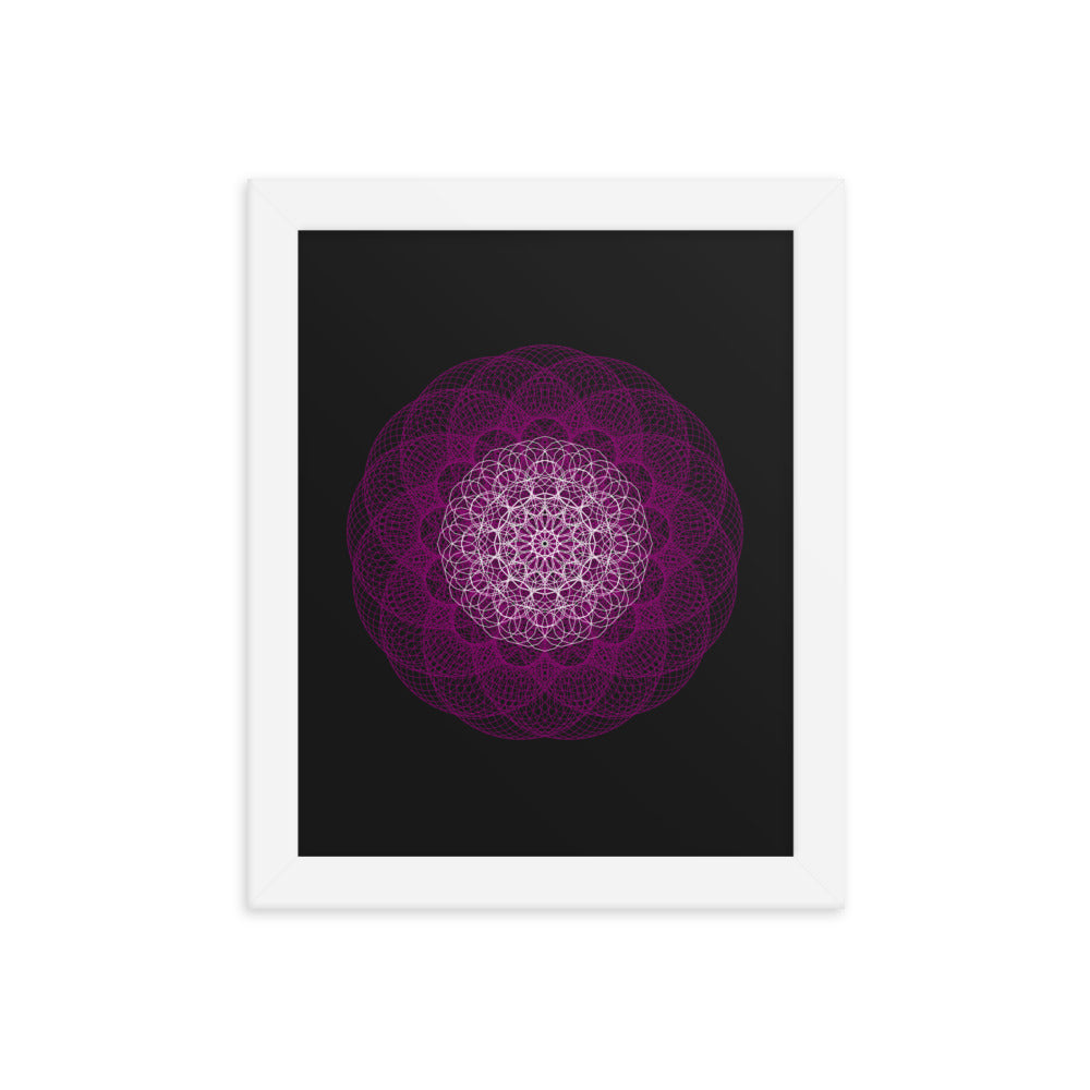 Sacred Geometry Art - Magenta Flower | Framed poster