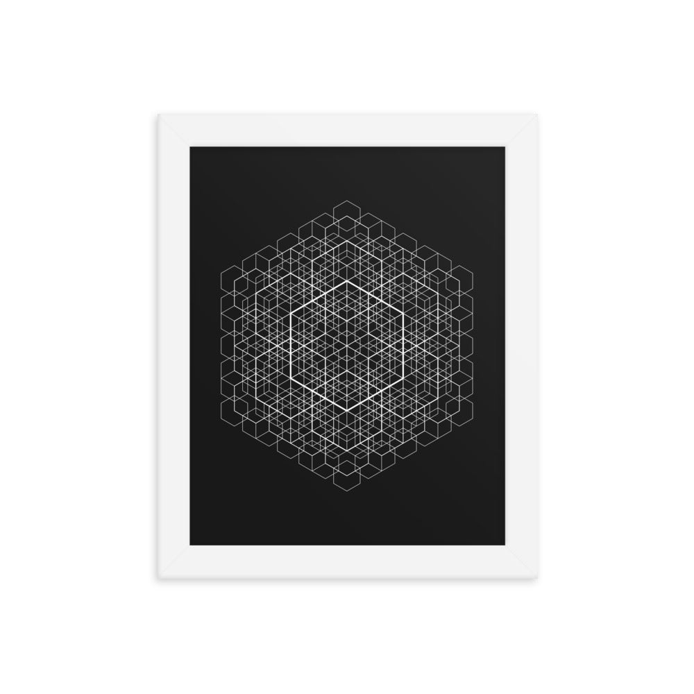 Sacred Geometry Art - Hexa cell structure | Framed poster