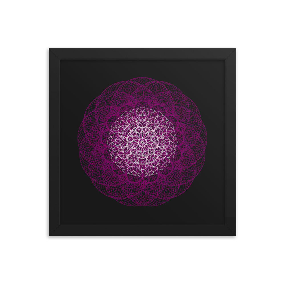 Sacred Geometry Art - Magenta Flower | Framed poster