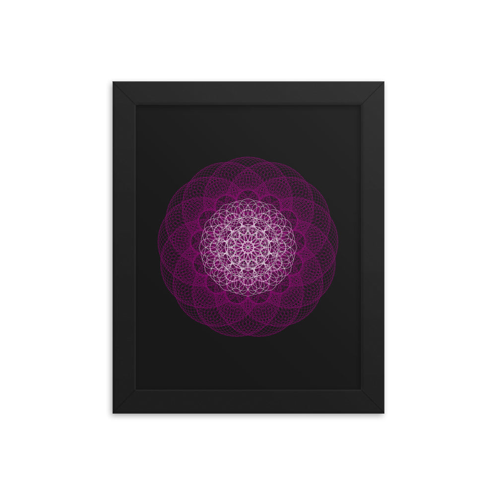Sacred Geometry Art - Magenta Flower | Framed poster